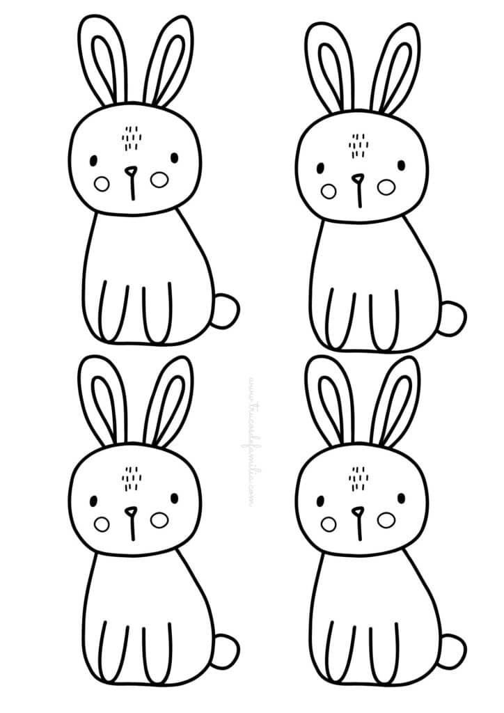 Siluetas conejos de pascua para manualidades de pascua