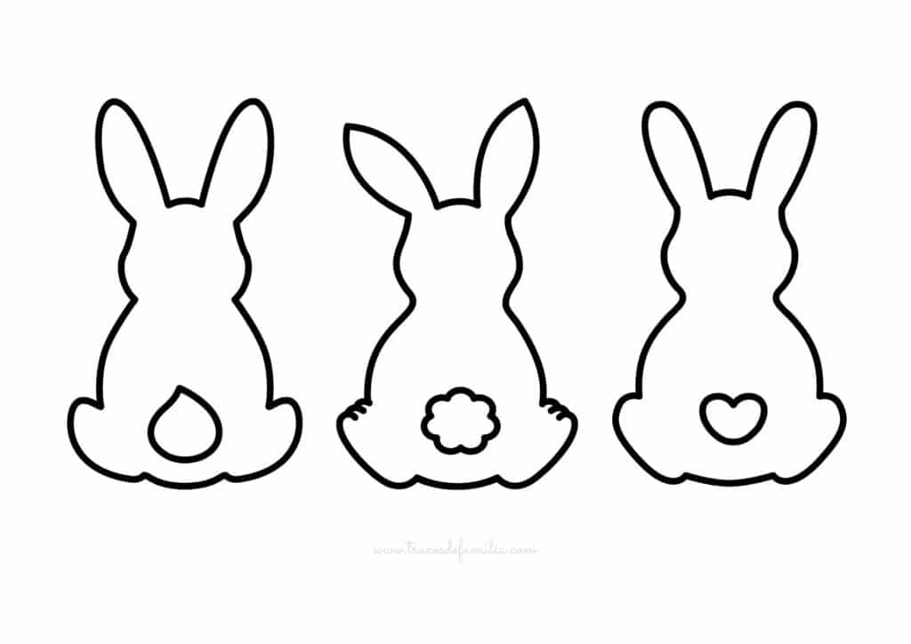 Siluetas conejos de pascua para imprimir en pdf