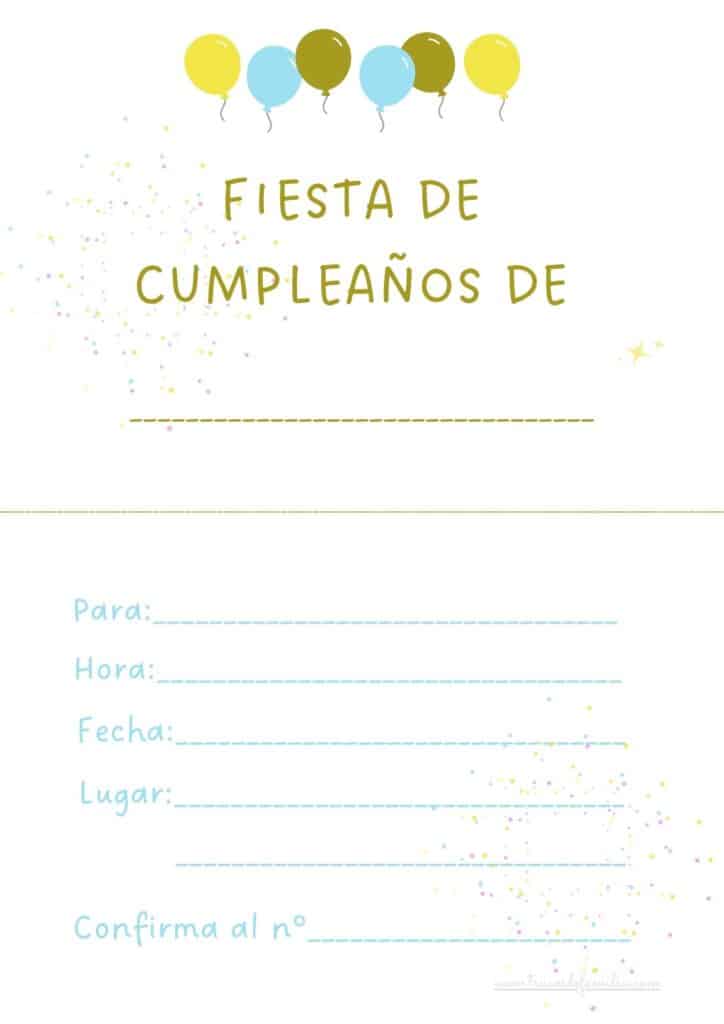 Invitación de cumpleaños para niños 